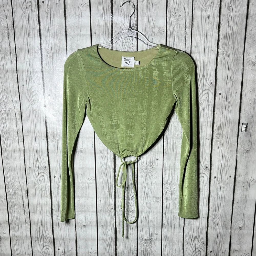 Princess Polly Jocelyn Long Sleeve Top Green Size 4